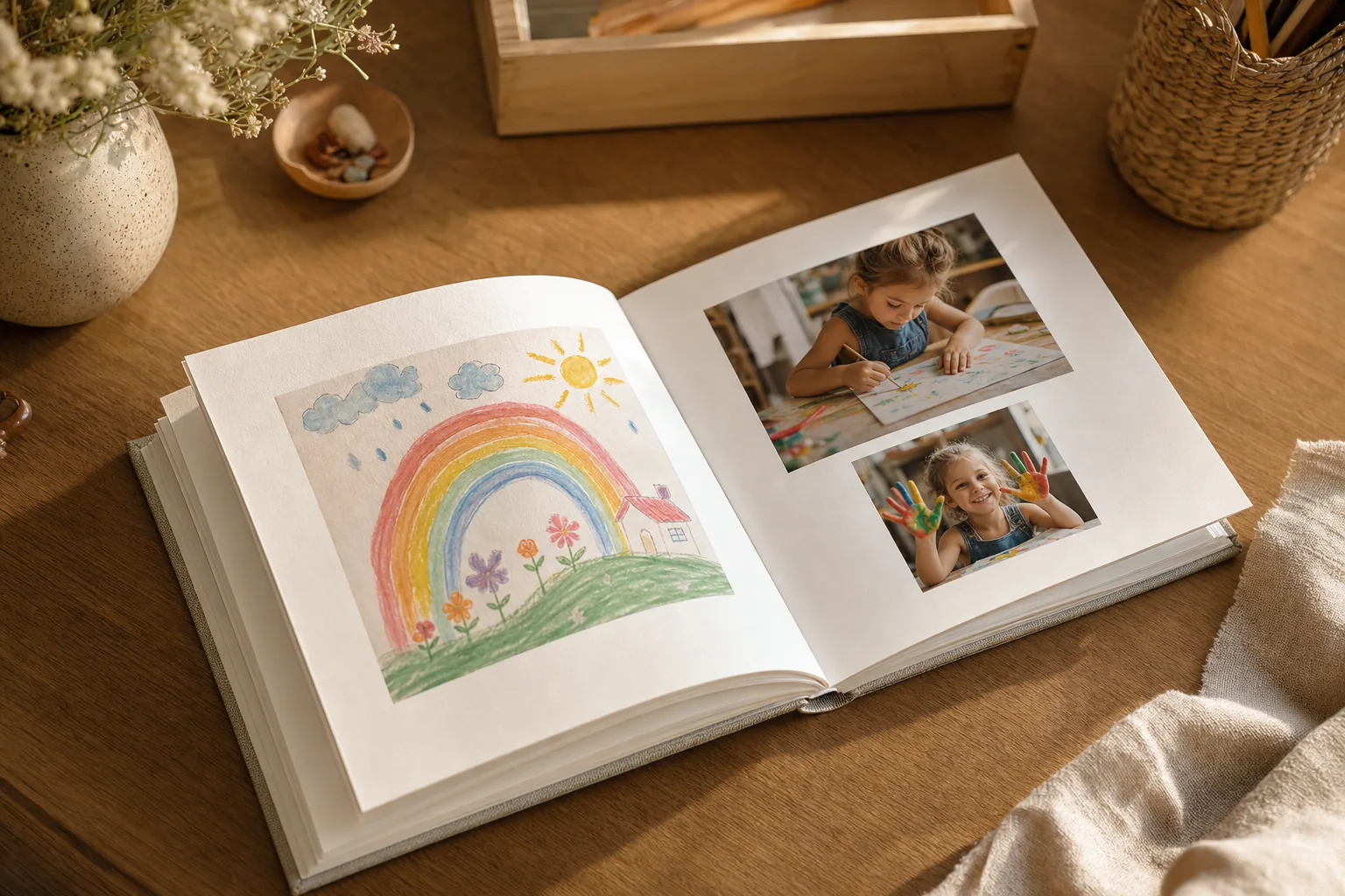 Child's artwork turned into a memory book